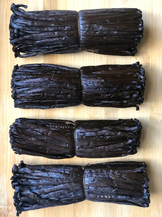 10 Tahitian Grade B vanilla beans, 5 inch
